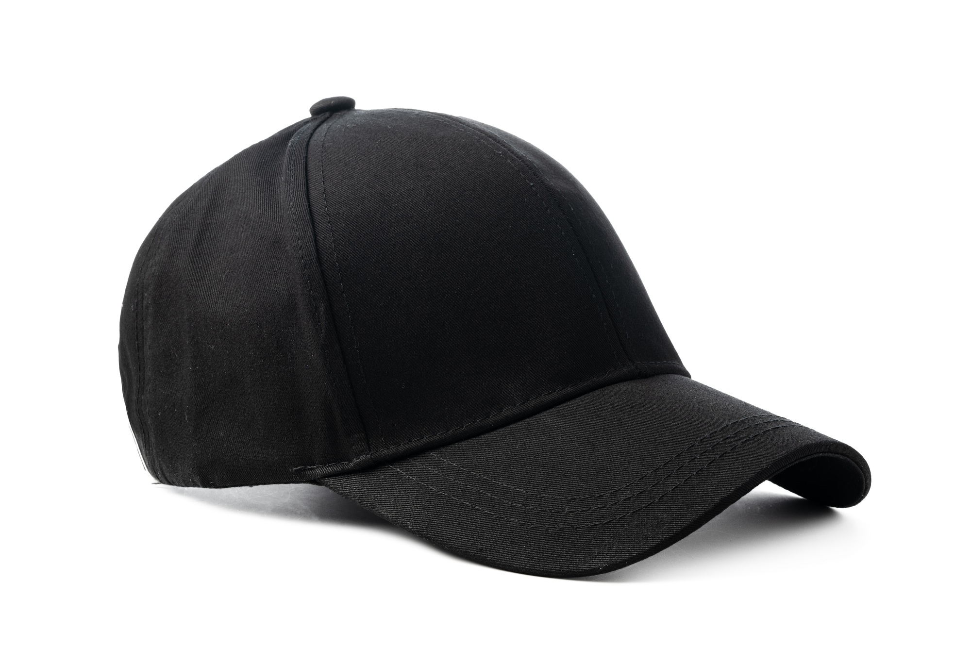 Black Baseball Cap on White Background