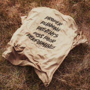Back view of The P6 Field Tee in coyote brown by Box of Monsters